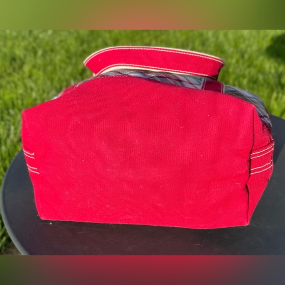Adorable red, cream, and green Lands End large tote - Picture 3 of 11